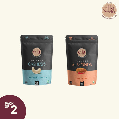 Ella Foods Salted Cashews And Peri Peri Almonds